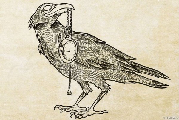 Ворон с часами
