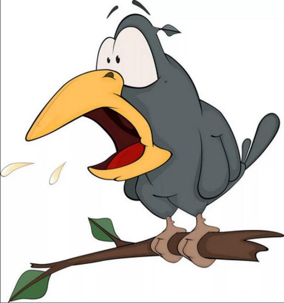 Испуганная ворона