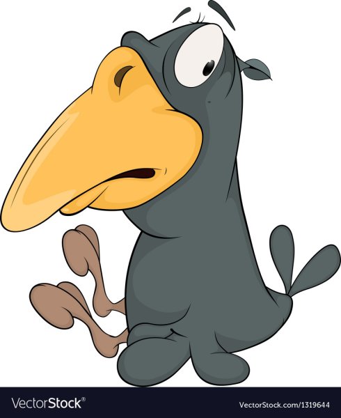 Смешная мультяшная ворона