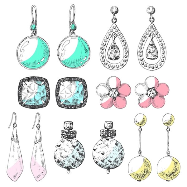 Красивые серьги рисунок