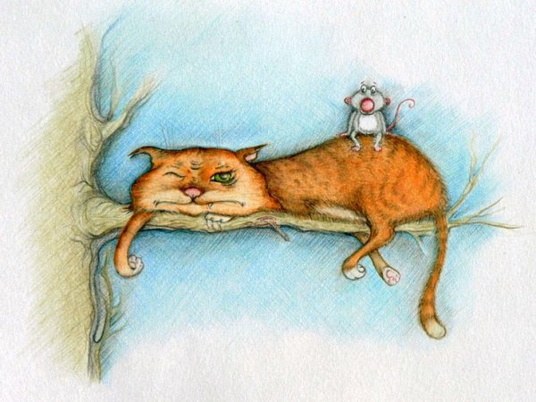 Прикольные рисунки котов и кошек