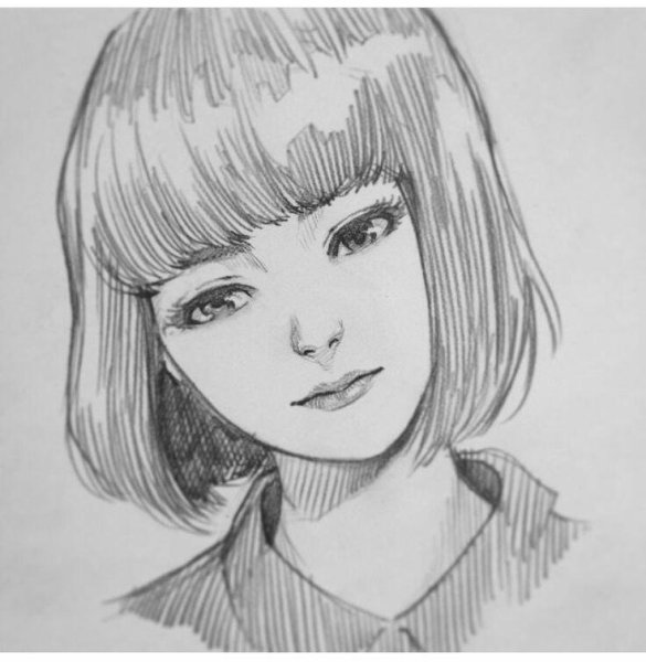 Нарисовать челку