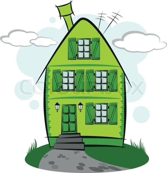 Зеленый дом мультяшный