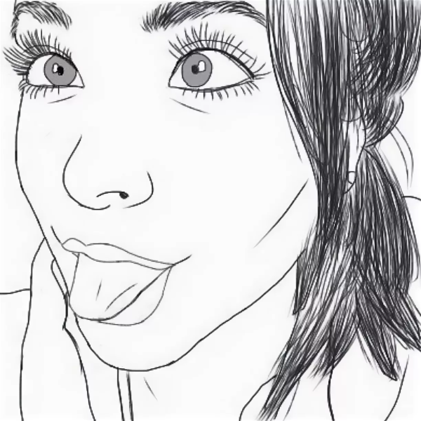 Рисунок лицо девочки для срисовки