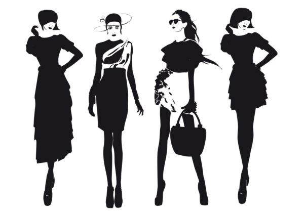 Черные силуэты для моделей в одежде