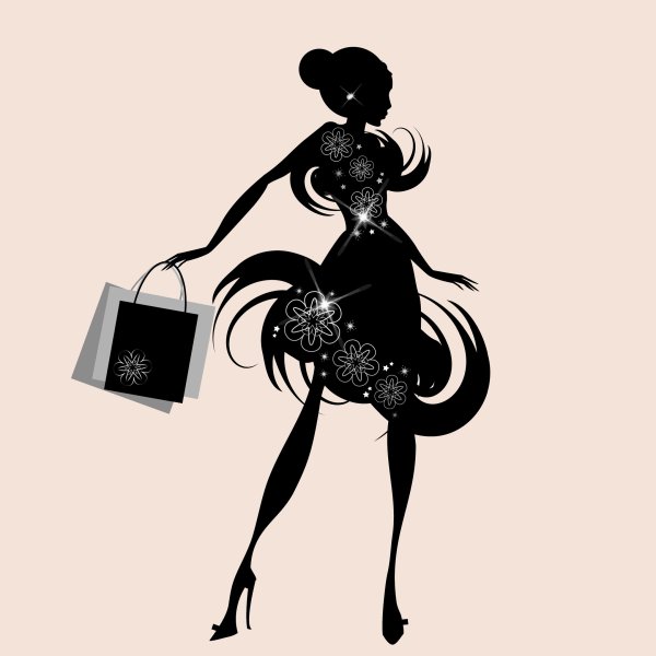 Силуэт девушки в красивой одежде