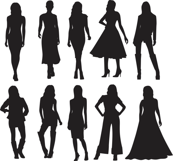 Силуэт девушки в платье