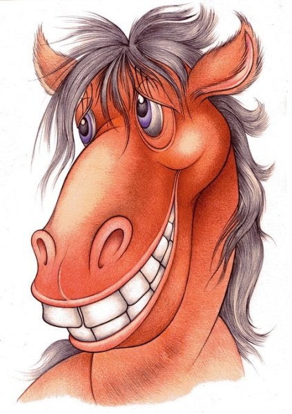 Лошадь карикатура