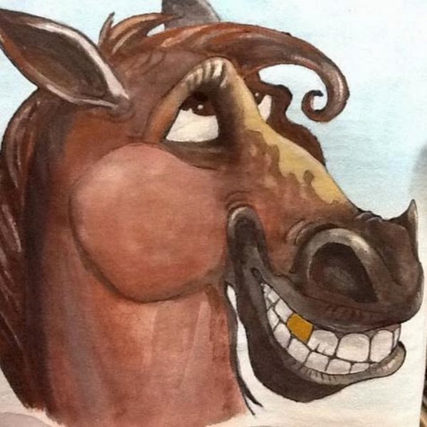 Морда лошади шарж