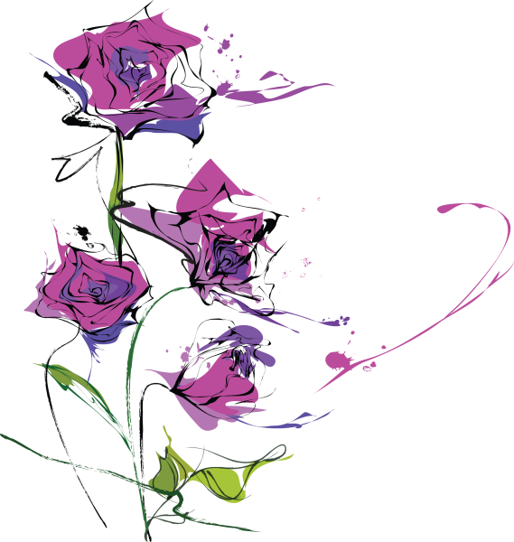 Фиолетовые векторные цветы