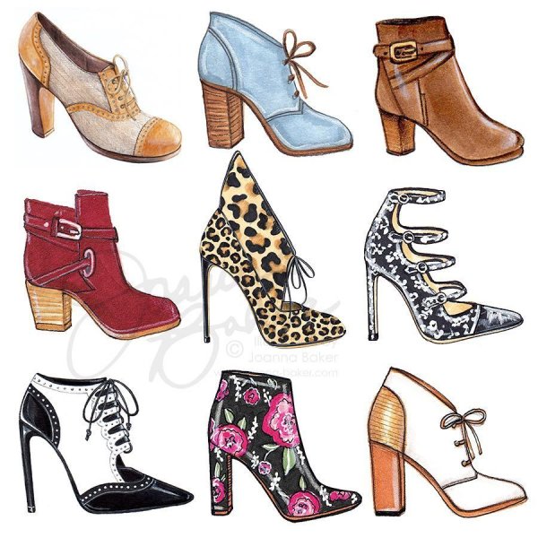 Модная иллюстрация обуви
