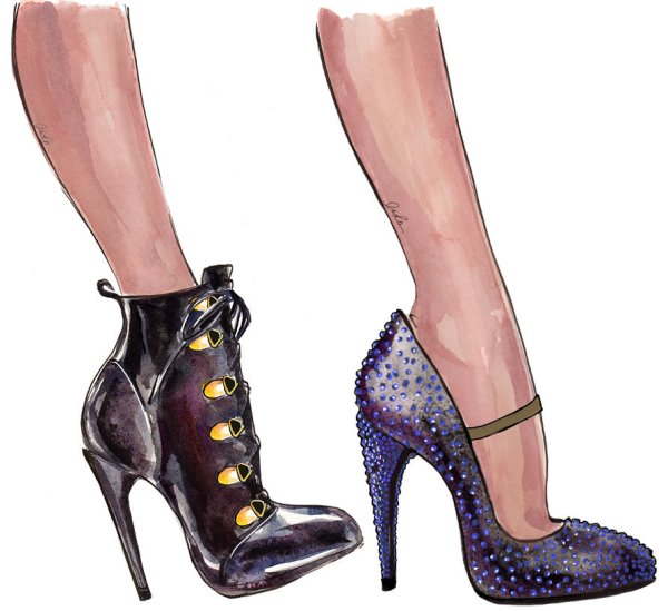 Туфли акварель