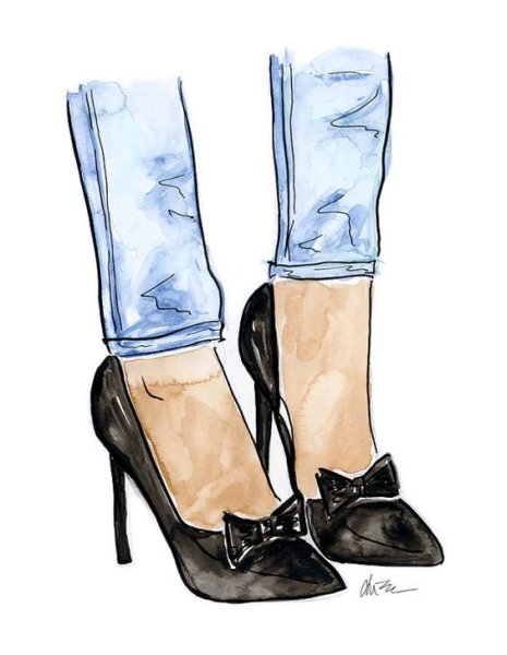 Рисованные ноги в туфлях