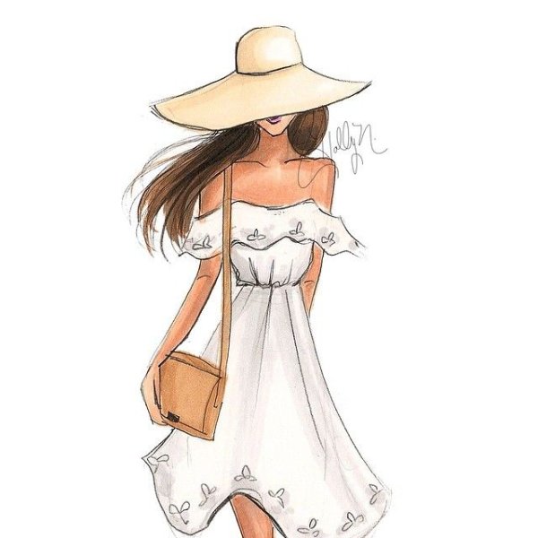 Летние модные платья для девушек эскиз