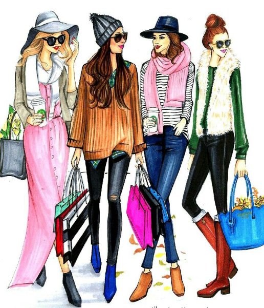 Модные девочки мультяшные модные для подростков