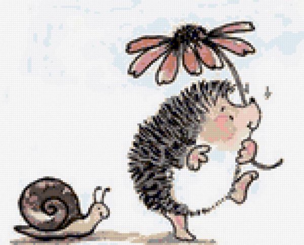 Счастливый Ежик рисунок