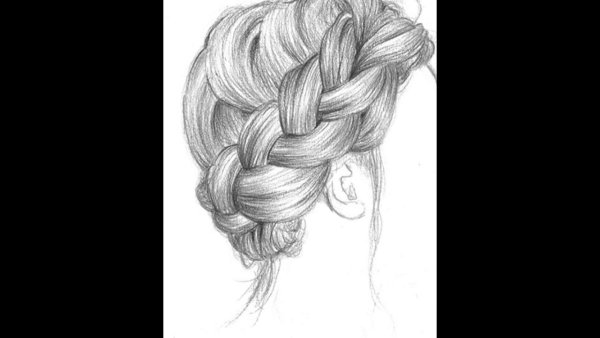 Прическа из жгутов карандашом
