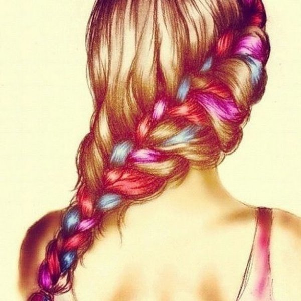 Плетение волос рисунок