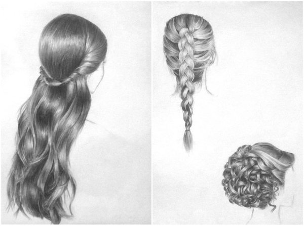 Рисунок косы у девочки