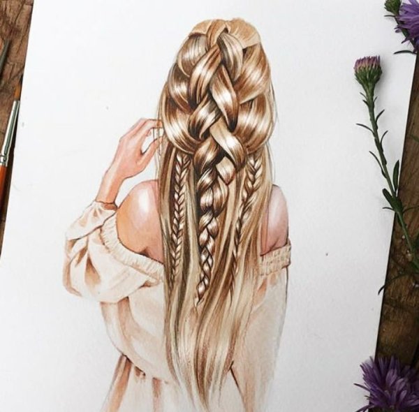 Рисование элементов прически