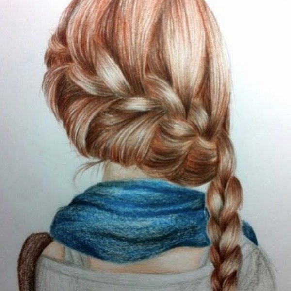 Женские прически карандашом