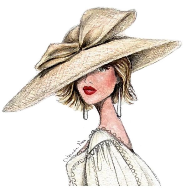 Нарисовать девушку в шляпе