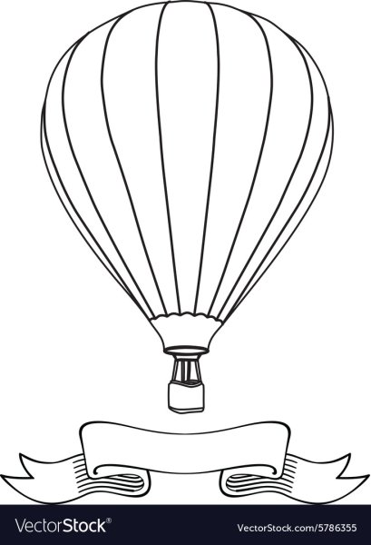 Силуэт воздушного шара с корзиной