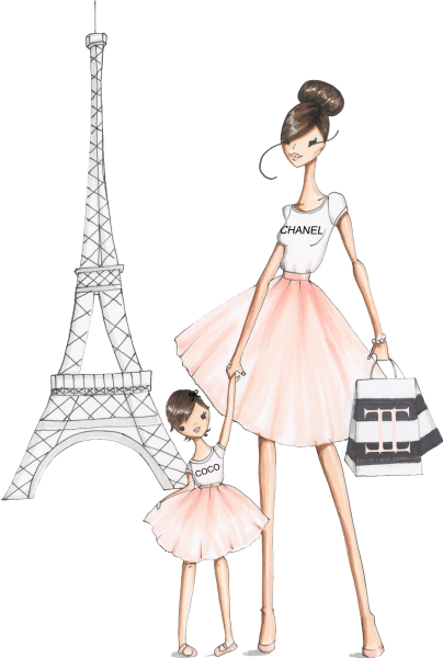 Девушка в Париже иллюстрация