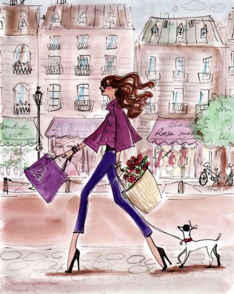 Модные иллюстрации Париж
