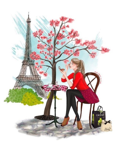 Девушка в Париже рисовать