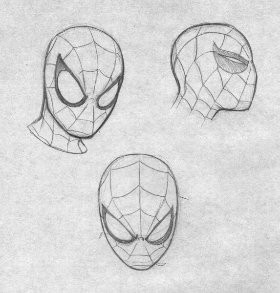 Нарисовать голову человека паука