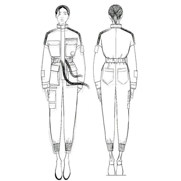 Комбинезон женский Наброски