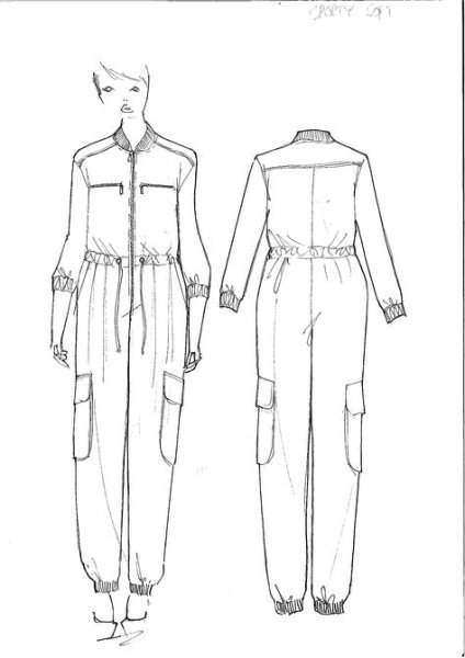 Эскиз брючного костюма женского