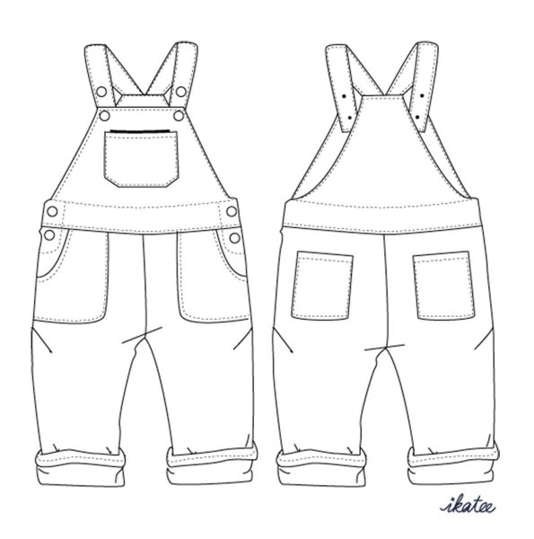 Эскиз девушки в комбинезоне