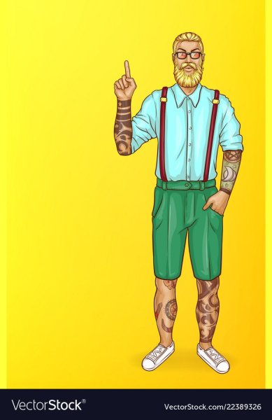 Поп арт мужчина с бородой