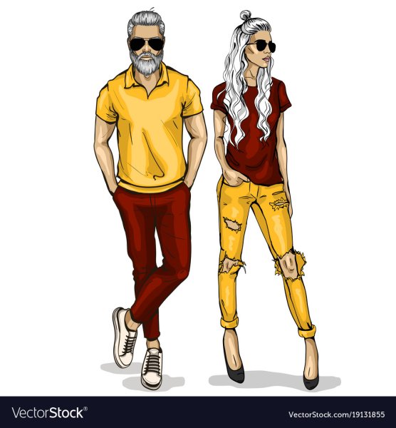 Иллюстрации цветные хипстеры