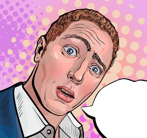 Удивлённый мужчина поп арт