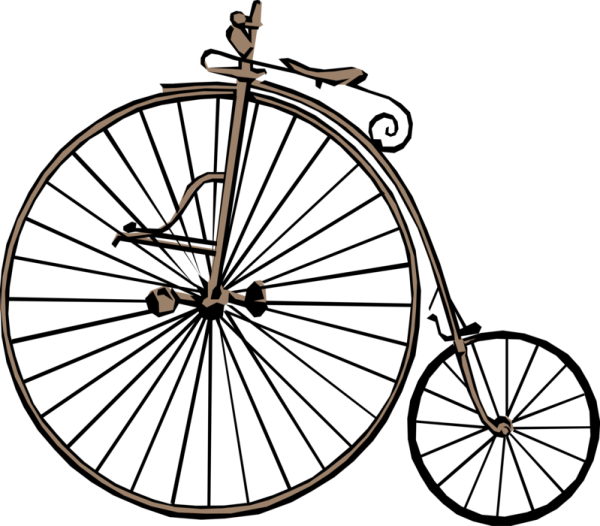 Старинный велосипед с большим колесом