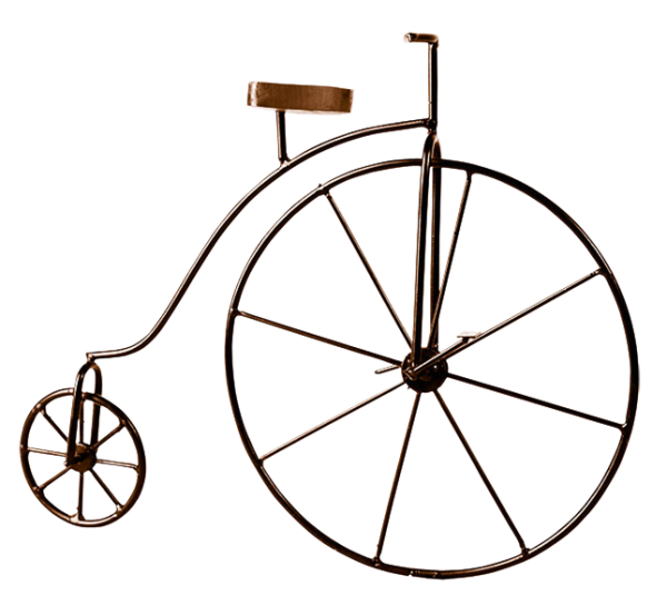Старинный двухколесный велосипед
