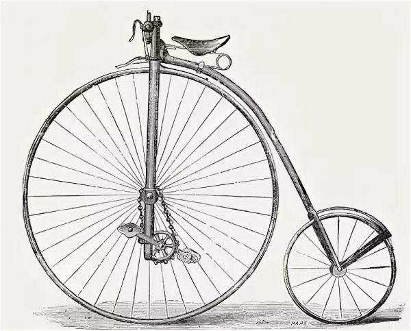 Большеколесный велосипед 1870