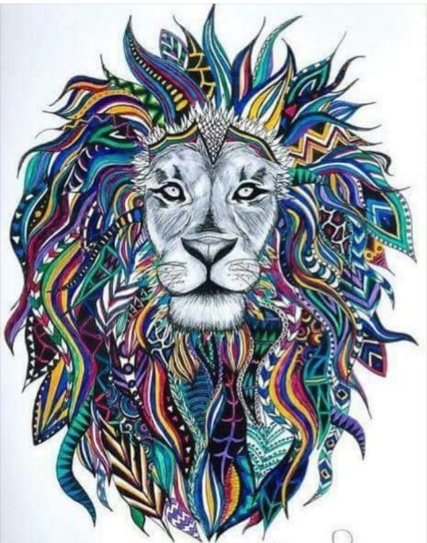 Лев Мандалла цветной Мандала
