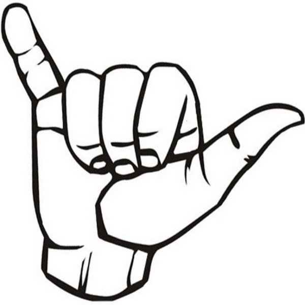 Жест большой палец и мизинец