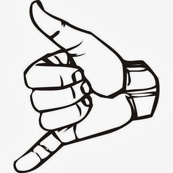 Знак большой палец и мизинец