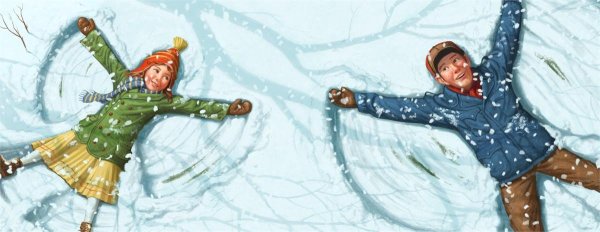 Дети в сугробе иллюстрации