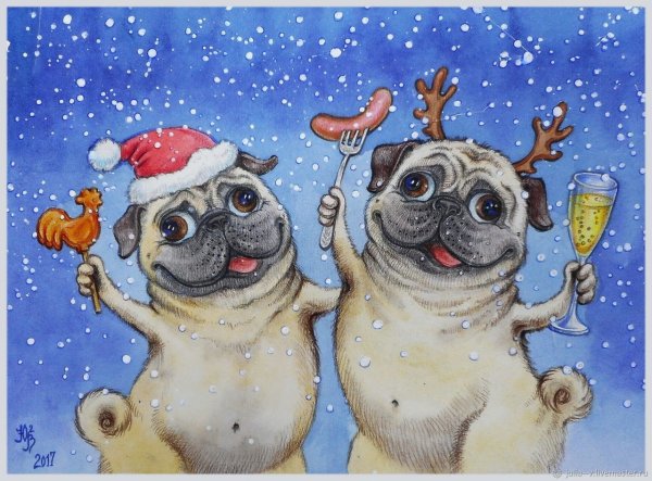 Новогодние коты Васи Ложкина