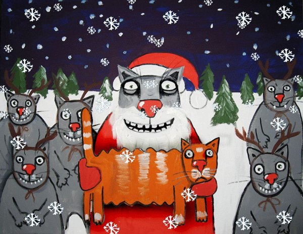 Веселые открытки на новый год