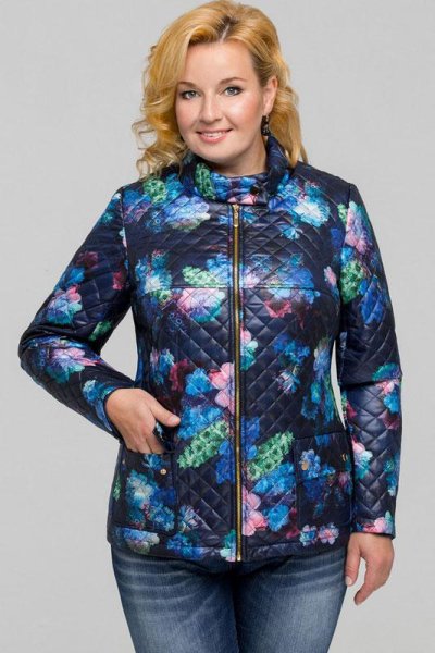 Куртки для полных женщин из стеганной ткани