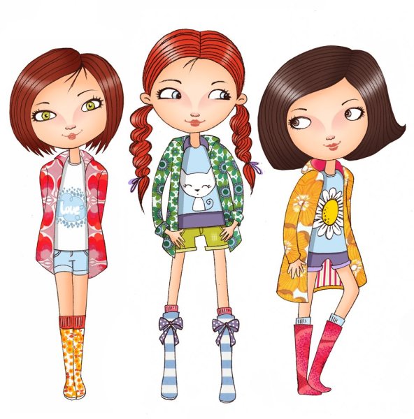 3 Девочки мультяшные