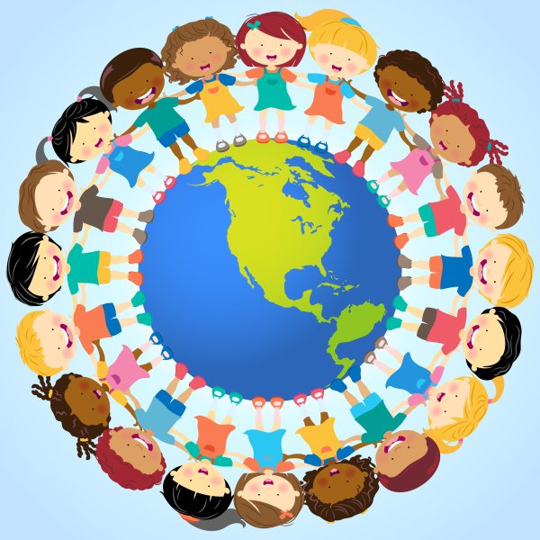 Люди разных национальностей на земном шаре