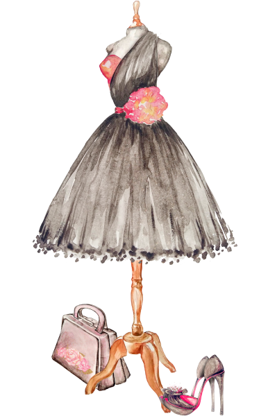 Нарисованное платье на вешалке